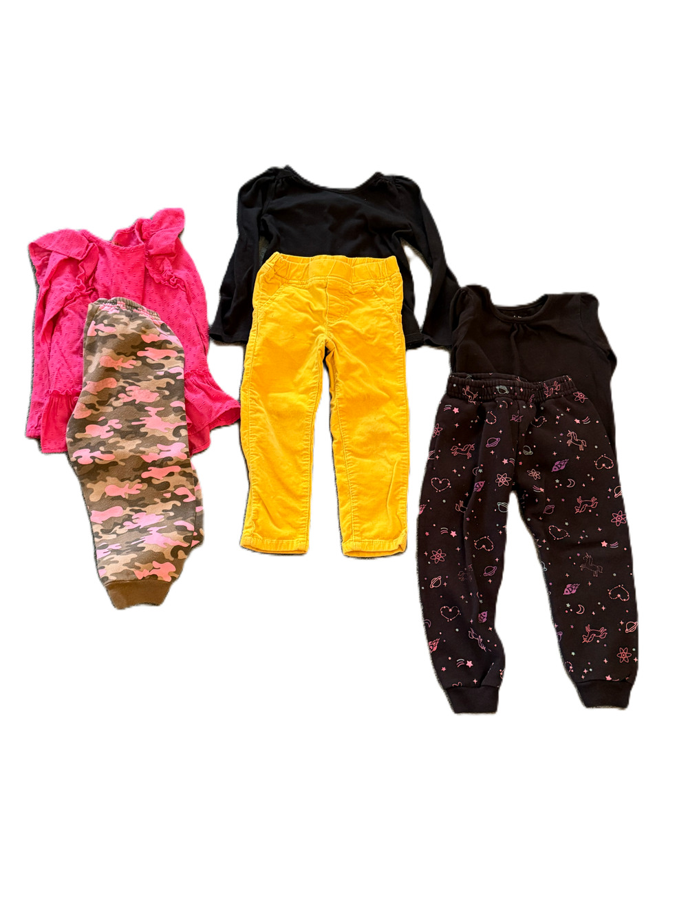 Toddler Girl Size 3T LOT Top Pants Cheetah Pink Yellow Casual Cozy Comfort L41